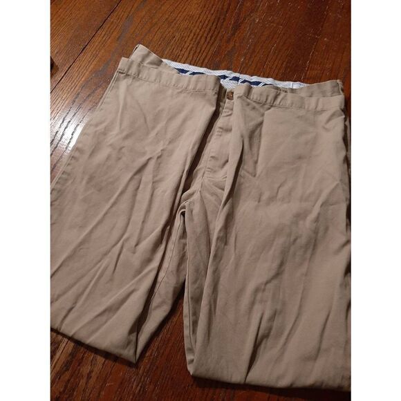 33x32 Southern Tide The Skipjack Khaki Tan Flat Front Pants w Pockets Belt Loops - Picture 3 of 4
